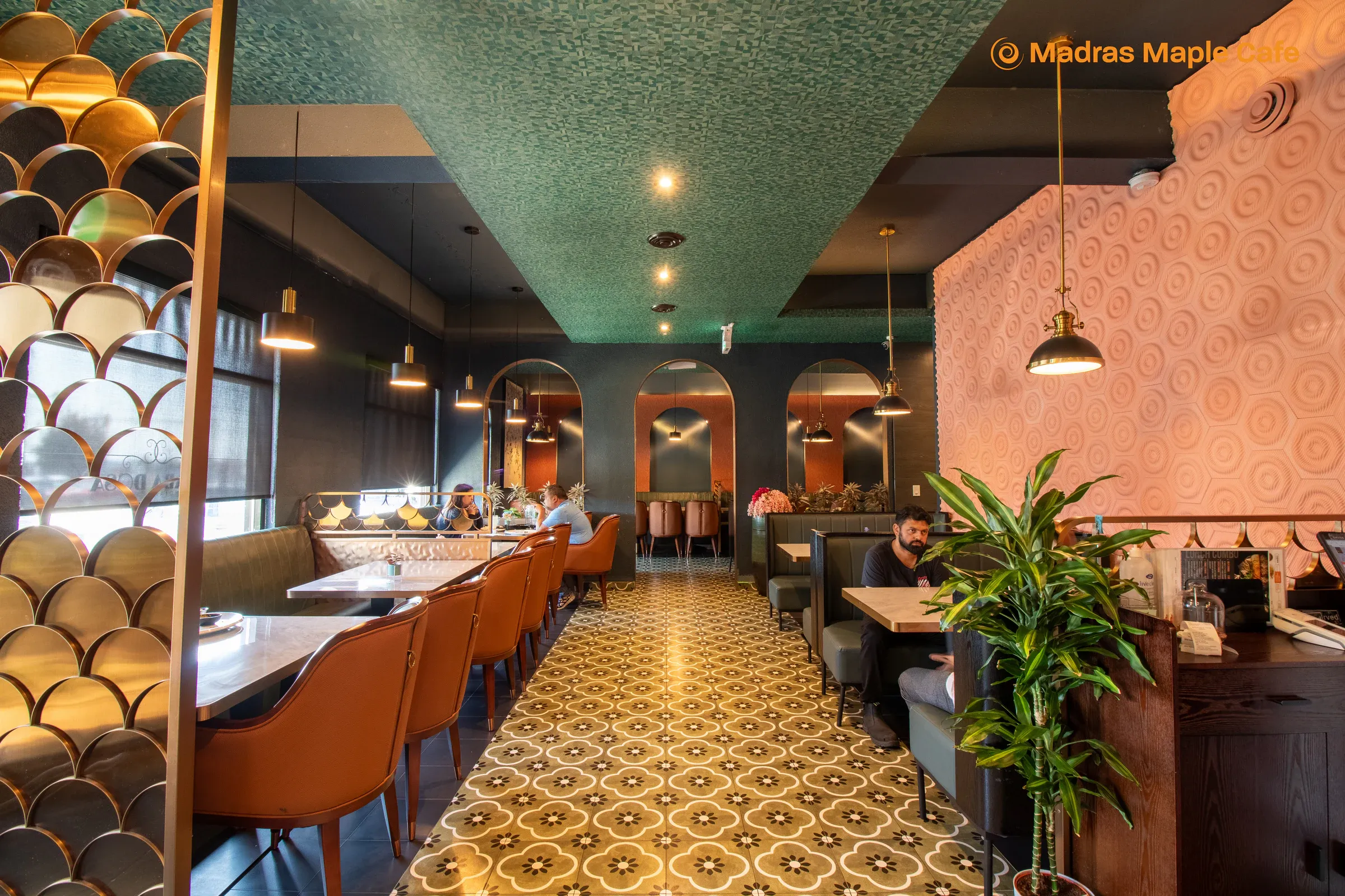 A welcoming view through the Madras Maple Cafe dining room