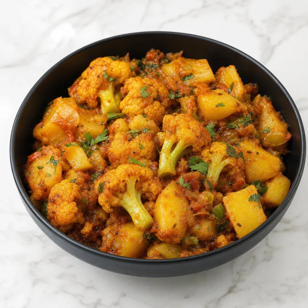 Potato and cauliflower curry.