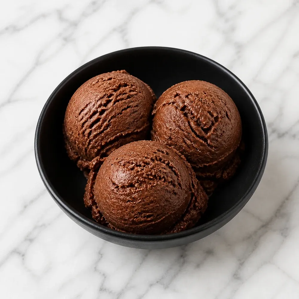 Classic chocolate ice cream.