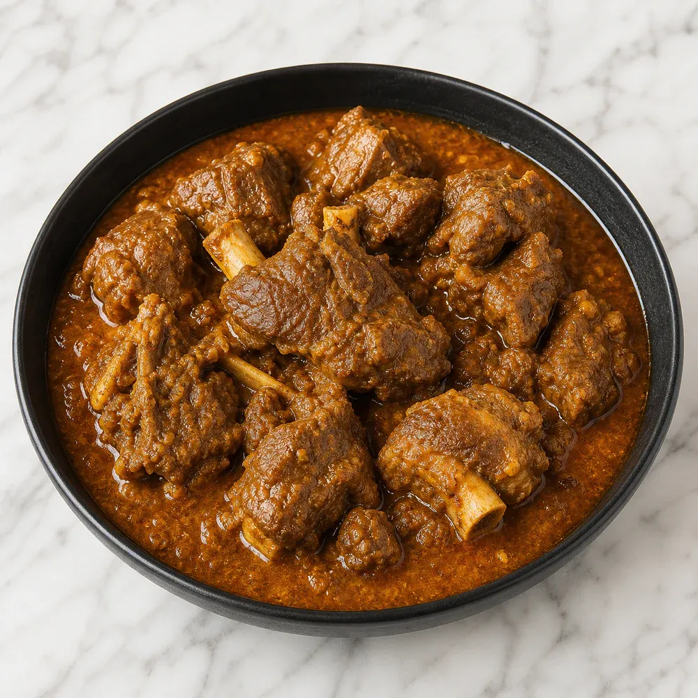 A generous, large-portion lamb curry.