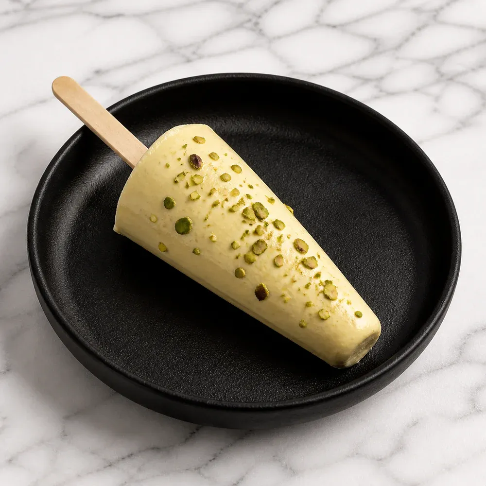 Traditional Indian frozen dairy dessert flavored with cardamom.