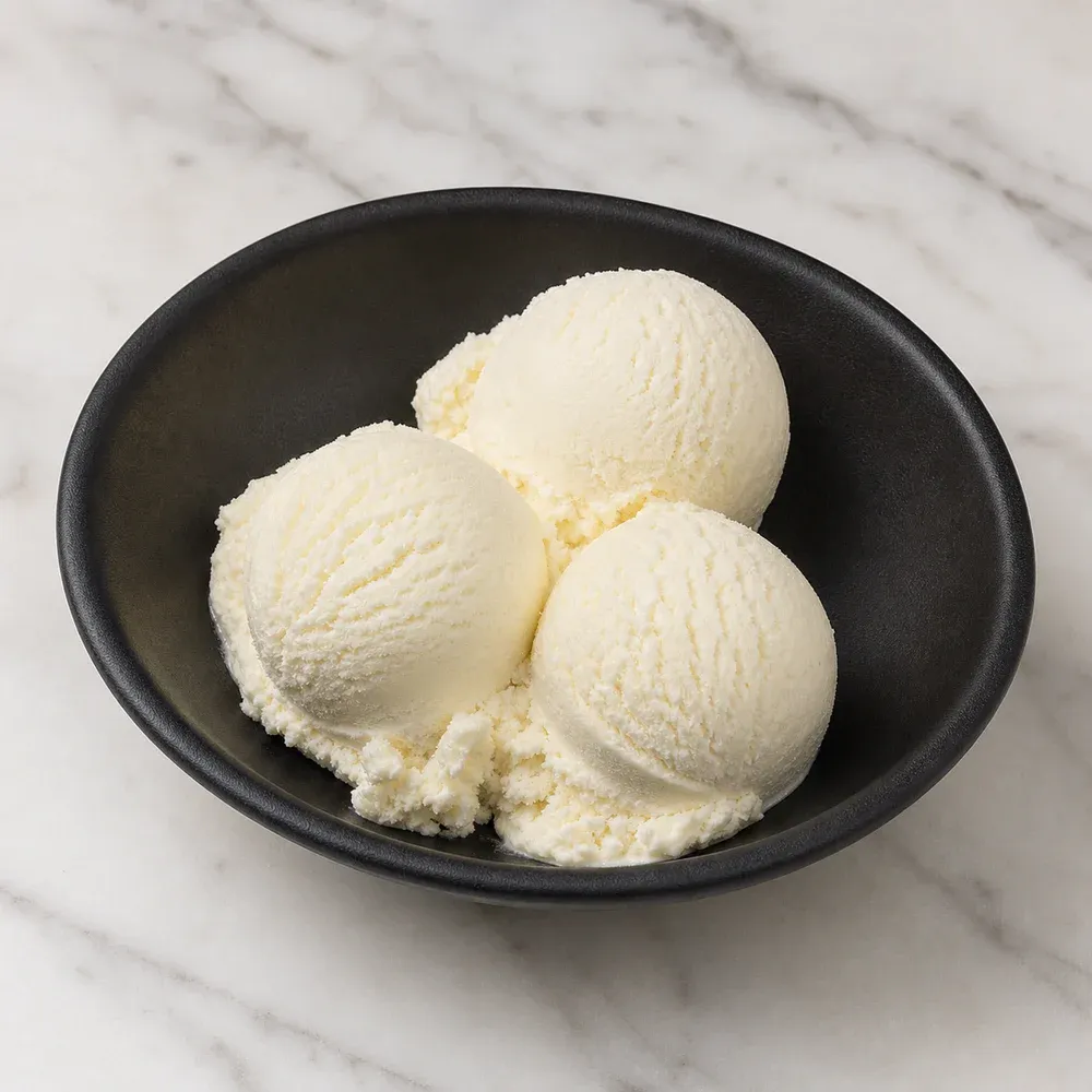 Classic vanilla ice cream.